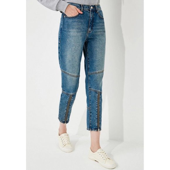 NWT Juicy Couture High Rise Girlfriend Zip Jeans 27 - Picture 2 of 12